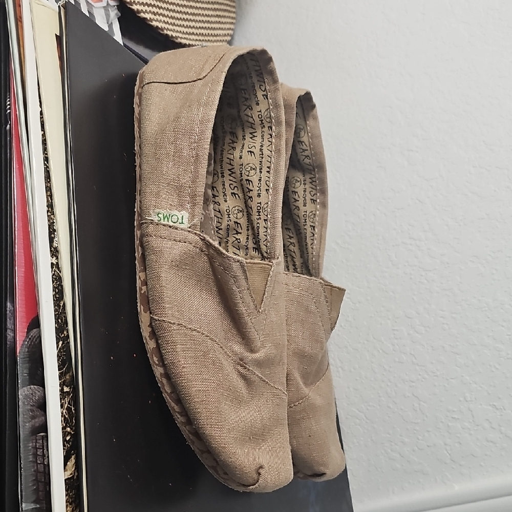 TOMS Natural Canvas Slip-Ons Sz 12 Men's